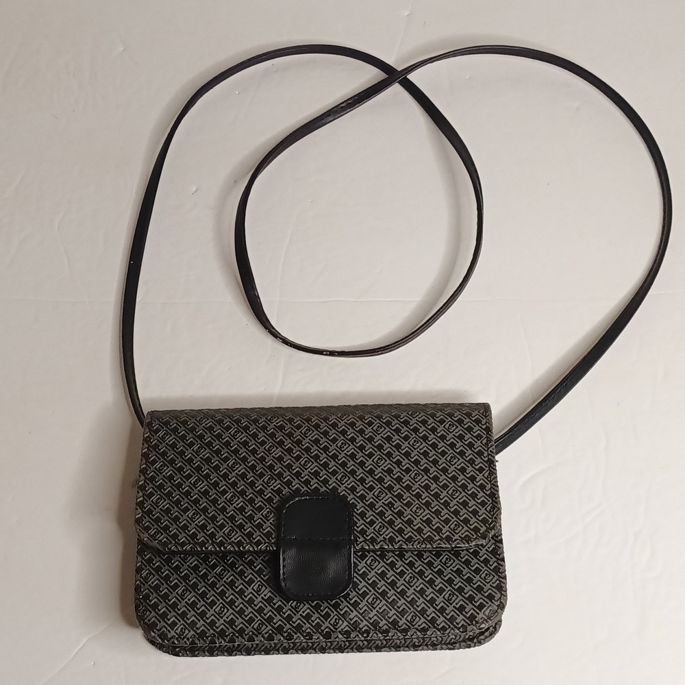 Vintage Mini Grey & Black Cross Body Bag Purse